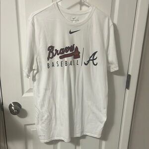 Nike White Braves Baseball Tee